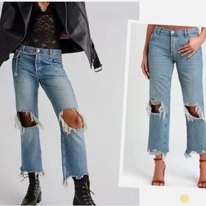 Free People Maggie Mid Rise Straight Leg Jean